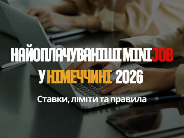 Дізнайся, які Minijob у Німеччині оплачуються найкраще: перекладач, репетитор, няня, хостес, промоутер. Заробіток до 30 €/год та нові ліміти з 2026 року.